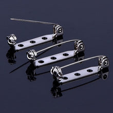 Load image into Gallery viewer, Generic Weddecor 25mm Silver Tone Brooch Pins with Back Bar Safety Clasp Locking for Jewellery Making, Crafts, Badges, 100pcs, 1 inch