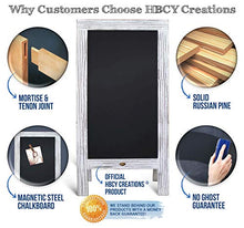 Load image into Gallery viewer, Rustic Vintage Wooden Whitewashed Magnetic A-Frame Chalkboard / Sidewalk Chalkboard Sign / Large 40" x 20" Sturdy Sandwich Board / A Frame Restaurant Message Board Display (Classic)