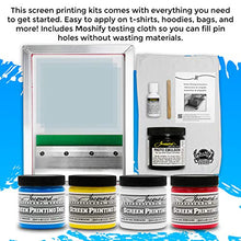 Load image into Gallery viewer, Jacquard Screen Printing Kit - Includes 4 Colors of Premium Screen Ink - Photo Emulsion - Diazo Sensitizer - Strong Alluminum Frame and Squeegee - Bundled with Moshify Print Test Cloth