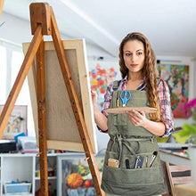 Load image into Gallery viewer, Artist Canvas Apron with Pockets Painting Apron Adjustable Neck Strap/Waist Ties Painter Aprons for Women Men Art Gardening Apron Adjustable M-XXL