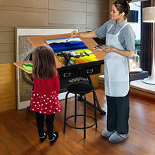 Load image into Gallery viewer, YAHEETECH Height Adjustable Drafting Draft Drawing Table Artist Desk Tilted Tabletop Art Desk Diamond Watercolor Paintings Sketching Work Station w/2 Storage Drawers and Stool for Home Office