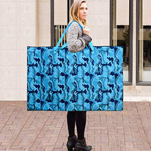 Load image into Gallery viewer, Large Size Art Portfolio Tote with Nylon Shoulder, 24"X 36" Student Art Work Portfolio Case, Drawing Painting Sketch Bag for Student Art Work Portfolio and Artist (2 Pack Camouflage Blue)