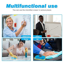 Load image into Gallery viewer, 10 Pieces Microfiber Chalk Eraser Washable Chalkboard Eraser for Home Classroom and Office, Magnetic Reusable Chalk Eraser Dust Cleaner Dry Erase Whiteboard Eraser, 4 Colors