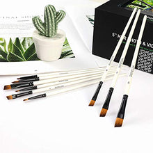 Load image into Gallery viewer, Angular Paint Brushes Nylon Hair Angled Watercolor Pait Brush Set for Acrylics Watercolors Gouache Inks Oil and Tempera(12pcs Pearl White Angled Paintbrush Set)