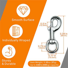 Load image into Gallery viewer, Garwor 4 Pcs Heavy Duty Chrome Swivel Snap Hooks with Spring,Round 0.77"x3.38",Pet Buckle Multipurpose Dog Leashes Key Chain for Linking Pet Leash & Collar,Pet Harness,Purse Straps,DIY Crafts