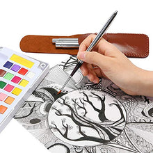 Load image into Gallery viewer, High-end Art Travel Painting Brush Synthetic Sable Round Hair Short Handle Brush for Acrylic Oil and Watercolor Painting 3Pcs