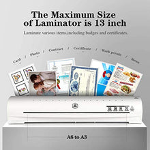 Load image into Gallery viewer, Thermal Laminator Machine for A3/A4/A6, Laminating Machine with Two Roller System, New Upgrade,Faster Warm-up, Quicker Laminating, for Home and Office Use, with 30 Pouches (A3 laminator)