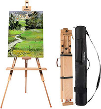 Load image into Gallery viewer, MEEDEN Tripod Field Painting Easel with Carrying Case - Solid Beech Wood Universal Tripod Easel Portable Painting Artist Easel, Perfect for Painters Students, Landscape Artists, Hold Canvas up to 44"