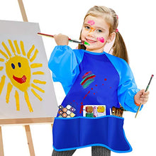 Load image into Gallery viewer, Kuuqa Waterproof Children Art Smock Kids Art Aprons with 3 Roomy Pockets,Painting Supplies (Paints and brushes not included)