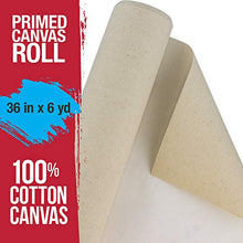 Load image into Gallery viewer, U.S. Art Supply 36" Wide x 6 Yard Long Canvas Roll - 100% Cotton 12 Ounce Triple Primed Gesso Artist Painting Backdrop