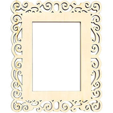 Load image into Gallery viewer, Bright Creations Wooden Picture Frames for Crafts, Unfinished Cutout with String (6 Pack)