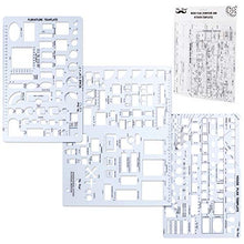 Load image into Gallery viewer, Mr. Pen House Plan, Interior Design and Furniture Templates, Drafting Tools and Ruler Shapes for Architecture - Set of 3