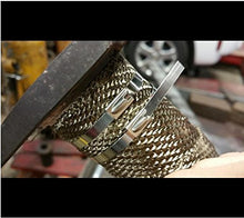 Load image into Gallery viewer, Stainless Steel Zip Ties Exhaust Wrap, TAKSDAI 100pcs 11.8" Metal Locking Wrap Ties Straps Header Wrap Exhaust Wrapping