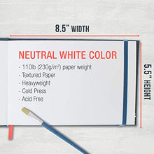 Load image into Gallery viewer, U.S. Art Supply 5.5" x 8.5" Watercolor Book, 2 Pack, 76 Sheets, 110 lb (230 GSM) - Linen-Bound Hardcover Artists Paper Pads - Acid-Free, Cold-Pressed, Brush Painting & Drawing Sketchbook Mixed Media