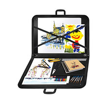 Load image into Gallery viewer, Black Art Portfolio Case Artist Carrying Case Artist Portfolios Case with Shoulder Strap (19x14.7x1.5 Inch)