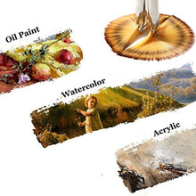 Load image into Gallery viewer, Paint Brush Set Artist Fan Painting Brushes Wood Long Hands for Oil Acrylic Watercolor 3 Pcs