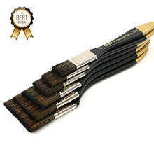 Load image into Gallery viewer, Artist Flat Paint Brush-Large Wash Brushes Set for Gesso, Varnishes, Acrylic Painting, Watercolor, Wood, Wall, Furniture-Brush Cleaner 6 Pcs