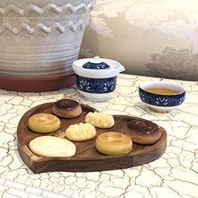 Load image into Gallery viewer, JB Home Collection 4568, Premium Acacia Wood Heart Shape Romantic Wedding Serving Tray Plate for Snack Cake Fruit Nuts Appetizer,8.25"x6.75"