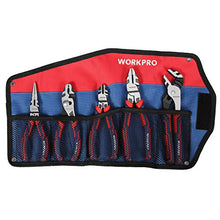 Load image into Gallery viewer, WORKPRO 5-piece Pliers Set with Storage Pouch, 7-Inch Long Nose, 6-Inch Diagonal, 8-Inch Groove Joint, 6-Inch Slip Joint, 8-Inch Linesman, Portable Home Hand Tools