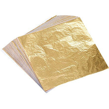 Load image into Gallery viewer, Bememo 100 Sheets Imitation Gold Leaf for Arts, Gilding Crafting, Decoration, 5.5 by 5.5 Inches