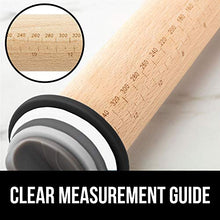 Load image into Gallery viewer, Gorilla Grip Premium Rolling Pin, Adjustable Dough Roller Solid Beechwood, Removable Thickness Rings to Measure Doughs Professional Home Kitchen Baking Utensil, Pizza Pies, Black Gray White Light Gray