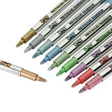 Load image into Gallery viewer, Mr. Pen- Metallic Markers, Metallic Paint Pens, 10 Pack, Colorful, Metallic Permanent Markers, Metallic Pens, Glitter Paint Pens, Metallic Paint Markers, Metallic Markers Permanent, Metallic Paint Set