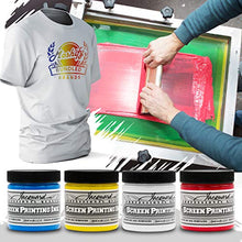 Load image into Gallery viewer, Jacquard Screen Printing Kit - Includes 4 Colors of Premium Screen Ink - Photo Emulsion - Diazo Sensitizer - Strong Alluminum Frame and Squeegee - Bundled with Moshify Print Test Cloth