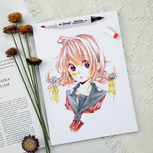 Load image into Gallery viewer, Bianyo Bleedproof Marker Paper Pad, A4(8.27"X11.69"), 50 Sheets/Pad, Pack of 2 Pads, 18 LB / 70 GSM, Glue-Bound, 100% Cotton, White, Ideal for Use with Markers and Ink Mediums