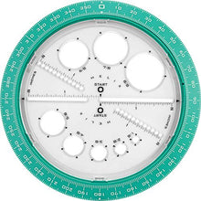 Load image into Gallery viewer, Helix Angle and Circle Maker with Integrated Circle Templates, 360 Degree, 6 Inch / 15cm, Assorted Colors (36002)
