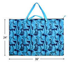 Load image into Gallery viewer, Large Size Art Portfolio Tote with Nylon Shoulder, 24"X 36" Student Art Work Portfolio Case, Drawing Painting Sketch Bag for Student Art Work Portfolio and Artist (2 Pack Camouflage Blue)