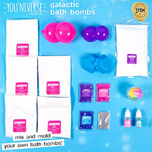 Load image into Gallery viewer, Youniverse Galactic Bath Bombs by Horizon Group USA, Girl STEM Science Craft Kit. DIY Mix & Mold 5 Fizzing Personalized Bath Bomb, Multicolor