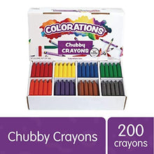 Load image into Gallery viewer, Colorations Chubby Crayons for Kids Set of 200 Rainbow Crayons Classroom Supplies (2-11/16"L x 9/16"Dia), Yellow, Model Number: CRCHB