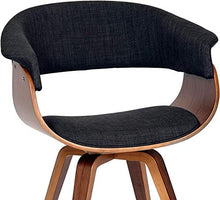 Load image into Gallery viewer, Armen Living Summer Chair in Charcoal Fabric and Walnut Wood Finish