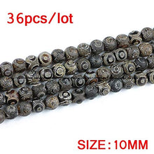 Load image into Gallery viewer, China Tibetan Dzi Eyes Beads Natural Brown Agate Stone Religion Round Loose Bead 8/10/12MM Beads for Jewelry Making Bracelet DIY(Multi-Color,8)
