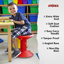 Load image into Gallery viewer, Storex Wiggle Stool, Adjustable Height 12”, 14”, 16”, or 18” for Active Seating in The Classroom, Red (00302U01C)