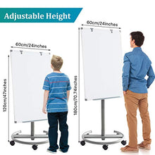 Load image into Gallery viewer, Mobile Whiteboard Easel MAKELLO Dry Erase White Board Rolling on Wheels, Height Adjustable, 36X24 inches