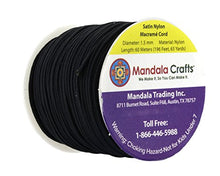 Load image into Gallery viewer, Mandala Crafts Nylon Satin Cord, Rattail Trim Thread for Chinese Knotting, Kumihimo, Beading, Macramé, Jewelry Making, Sewing (1.5mm 65 Yards, Black)