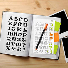 Load image into Gallery viewer, 36PCs Letter and Number Stencils DIY Drawing Templates Journal Stencils with A Storage Bag for Notebook, Diary, Scrapbook