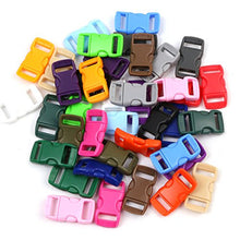 Load image into Gallery viewer, PENTA ANGEL 40PCS 3/8 Inch Plastic Curved Buckle DIY Craft Webbing Contoured Side Quick Release Buckle for Bracelets Backpack Tactical Bag and Gear, 20 Colors