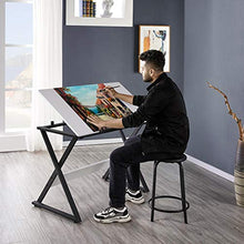 Load image into Gallery viewer, YAHEETECH Drafting Table Artist Desk Draft Desk Drawing Paninting Studying Table w/Tilted Tabletop Art Craft Work Station for Adults Teens Home Office Use