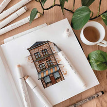 Load image into Gallery viewer, 48 Colors Alcohol Brush Markers, Ohuhu Double Tipped ( Brush & Chisel ) Sketch Markers for Kids, Artist Art Markers, Adult Coloring and Illustration, Comes w/ 1 Colorless Alcohol Marker Blender