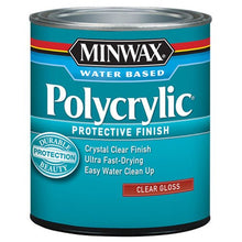 Load image into Gallery viewer, Minwax 255554444 Minwaxc Polycrylic Water Based Protective Finishes, 1/2 Pint, Gloss