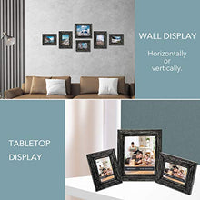 Load image into Gallery viewer, NEXHOMMY Solid Wood Picture Frames - Rustic Black Finished (Pack of 2) Photo Frames Size 5x7 High Definition Glass Vertically Or Horizontally For Tabletop Display And Wall Hanging Wide Wood Collection