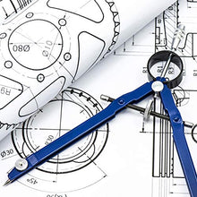 Load image into Gallery viewer, Offizeus Professional Compass for Geometry with Extra Lead Refills - Makes 10 Inch Circle - Math Compass, Drawing Compass - Metal Precision Bow Compass with Lock - for Drafting, School, Woodworking
