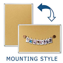 Load image into Gallery viewer, V VAB-PRO 36x48 inch Cork Bulletin Board with Installation Kit Incl. & Wall Mount; Aluminium Finish Frame, Natural; Sturdy Build for Classroom, Studio, Office, Memos- CYP1273648
