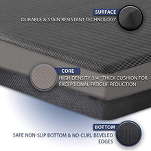 Load image into Gallery viewer, ComfiLife Anti Fatigue Floor Mat – 3/4 Inch Thick Perfect Kitchen Mat, Standing Desk Mat – Comfort at Home, Office, Garage – Durable – Stain Resistant – Non-Slip Bottom (20" x 32", Black)