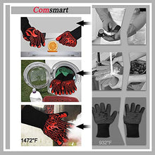 Load image into Gallery viewer, BBQ Gloves, 1472°F Heat Resistant Grilling Gloves Silicone Non-Slip Oven Gloves Long Kitchen Gloves for Barbecue, Cooking, Baking, Cutting