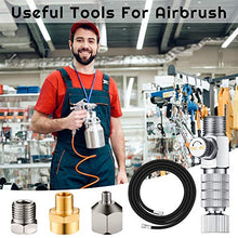 Load image into Gallery viewer, 10 Pieces Airbrush Adapter Set Includes Airbrush Adapter Kit Airbrush Quick Release Disconnect Fitting Connector Female Couplings Nylon Braided Airbrush Hose for Air Compressor and Airbrush Hose