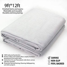 Load image into Gallery viewer, Kingorigin Canvas Drop Cloth 9x12feet for Painting, Painters Drop Cloth, Paint Tarp, Curtains, Painting Supplies, Canvas Sheet