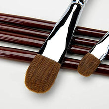 Load image into Gallery viewer, Red Pure Weasel Sable Hair Artist Brushes Filbert Brush Set For Acrylic Oil Gouche and Watercolor Painting Wooden Handle 6Pcs